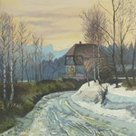 2022, Przedwiośnie, Vorfrühling, olej na płótnie, 33,5 x 49,5 cm.