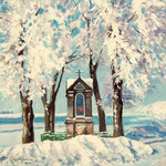 2010, Kapliczka za Kielnem,  olej na płótnie,  24 x 30 cm.