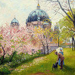 2014, Wiosna w Berlinie, olej na płótnie lnianym, 40 x 50 cm.