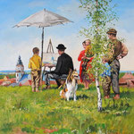 2011, Pan Malarz, olej na płótnie, 50 x 60 cm. 夏