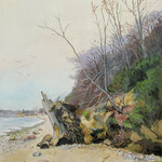 2022, Plaża w Orłowie, olej na płótnie lnianym, 30 / 40 cm.
