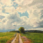 2015, Lato w Kamieniu, Sommer in Kamien, olej na płótnie lnianym, 30 x 40 cm.