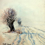 2013, Śnieg 2, olej na kartonie, 24 x 27 cm. Schnee 2, Snow 2