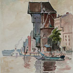 2025, Dawny Gdańsk, akwarela, 13 / 18 cm.