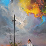 2015, Modlitwa, Gebet, Praying, olej na płótnie lnianym, 65 x 85 cm.
