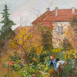 2014, Jesienne porządki, olej na sklejce, 24 / 30 cm.