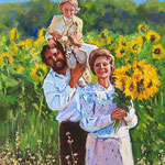 2011, Rodzina, Family, olej na płótnie, 30 x 40 cm.