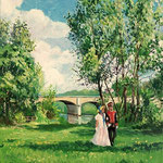 2008, Wiosenny spacer nad Łabą, olej na płótnie, 30 x 40 cm.