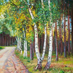 2010, na skraju lasu, Am Waldrand, olej na płótnie, 30 x 40 cm.