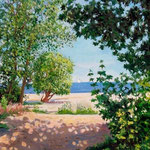 2008, Plaża w Jelitkowie, olej na płótnie, 30 x 40 cm.