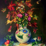 1999, Jesienna kompozycja, olej na płótnie, 40 x 50 cm.