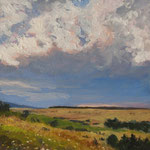 2015, Letni pejzaż, Sommerlandschaft, olej na kartonie, 21 x 30 cm.