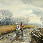 2019, Późna Jesień, Spätherbst, olej na płótnie lnianym, 50 x 80 cm.