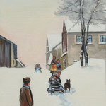2020, Zimowe zabawy, olej na płótnie, 28 x 41 cm.