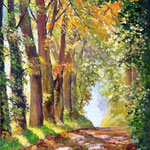 2011, aleja,  olej na płótnie, 30 x 40 cm.