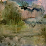 Lago di Cavazzo olio su tela cm 100 x 100