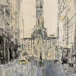 Gregory Prestegord, "City Hall", 14" x 11", oil
