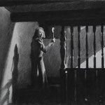 Rick Buttari, "Woman with Candle", 16” x 21”, charcoal on paper