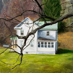 Nicole Maye Luga, "Almost Home", 6" x 6", oil on panel