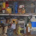 Charles Newman, "Collection of Combustibles", 18" x 24", oil on linen panel