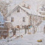 Charles Newman, "White Out", 12" x 15", oil on linen panel
