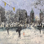 Gregory Prestegord, "Rittenhouse in the Snow", 18” x 30”, oil on panel
