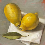 Nancy Bea Miller, "Nesting Lemons", 8” x 8”, oil on canvas