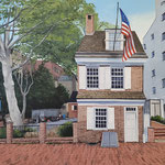 Shushana Rucker, "Betsy Ross House", oil on panel, 16" x 20"