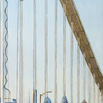 Nicole Maye Luga, "Thinly Sliced", oil on panel, 15" x 9"