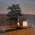 Robert Heilman, "Range Road", 4 1/4" x 4 1/4”, oil on panel