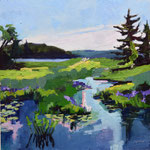 Kate Kern Mundie, "Walker Pond", 12" x 12", oil on panel