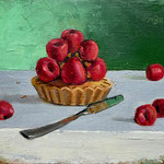 Nancy Bea Miller, "Raspberry Tart", 6” x 8”, oil on canvas