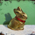 Nancy Bea Miller, "Gold Bunny", 8" x 10", oil