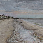 Fred Danziger, "Arbor Road Beach", 5" x7", oil