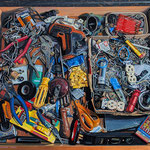 Fred Danziger, "Things in a Drawer", 19" x 23", oil