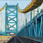 Nicole Maye Luga, "Camden Ahead", 4" x 4", oil on panel