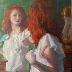 Charles Newman, "Getting Ready", 24" x 18", oil on linen panel