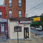 Shushana Rucker, "College Dinner", 4” x 4”, oil on panel