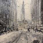 Gregory Prestegord, "Calming of 5g From the Weather", 30" x 18”, oil on panel