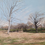 Shushana Rucker, "Two Destinies", oil on panel, 12" x 12"
