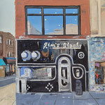 Shushana Rucker, "Corner Steaks", oil on panel, 4" x 4"