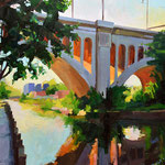 Kate Kern Mundie, "Manayunk Bridge", 20" x 16", oil on panel