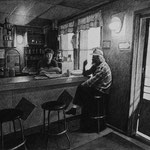 Rick Buttari, "Dark Bar", 16" x 20”, charcoal on paper