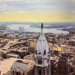 Matt DeProspero, "View From Liberty Place", 12” x 12”, oil on panel