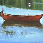 Eliza Auth, ”The Red Dory”, 11” x 14”, oil 