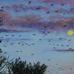 Fred Danziger, "October Moon", 6" x 9", oil