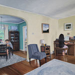 Shushana Rucker, "“My Father’s Painting” OR “At the Piano", 16” x 20”, oil on panel