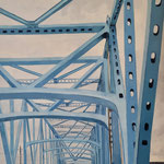 Shushana Rucker, "Betsy Ross Bridge", oil on panel, 18” x 14”