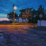 Fred Danziger, "Arbor Road Night", 4" x 6", oil 