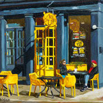 Nicole Maye Luga, "Ole in Yellow", oil on panel, 5" x 5"